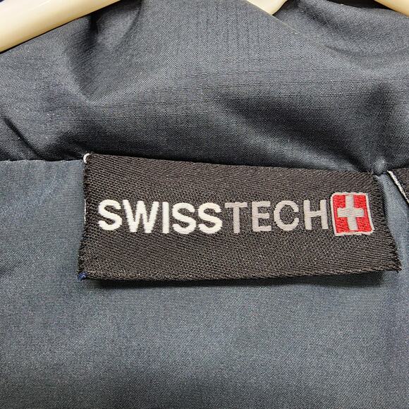 SwissTech Vest Mens L Gray Colorblock Sleeveless Full Zip Puffer Lightweight - Picture 4 of 11